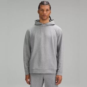 Lululemon Textured Double-Knit Cotton At Ease Hoodie Heathered Grey